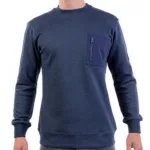 Navy Blue Sweatshirt With Zipper Pocket