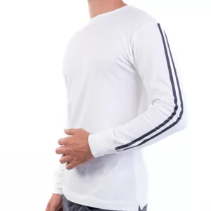 White Sweatshirt With Black Stripes